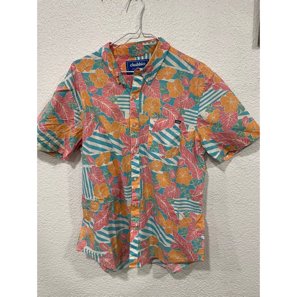 Chubbies Shirt Mens Large Short Sleeve Hawaiian Floral Print